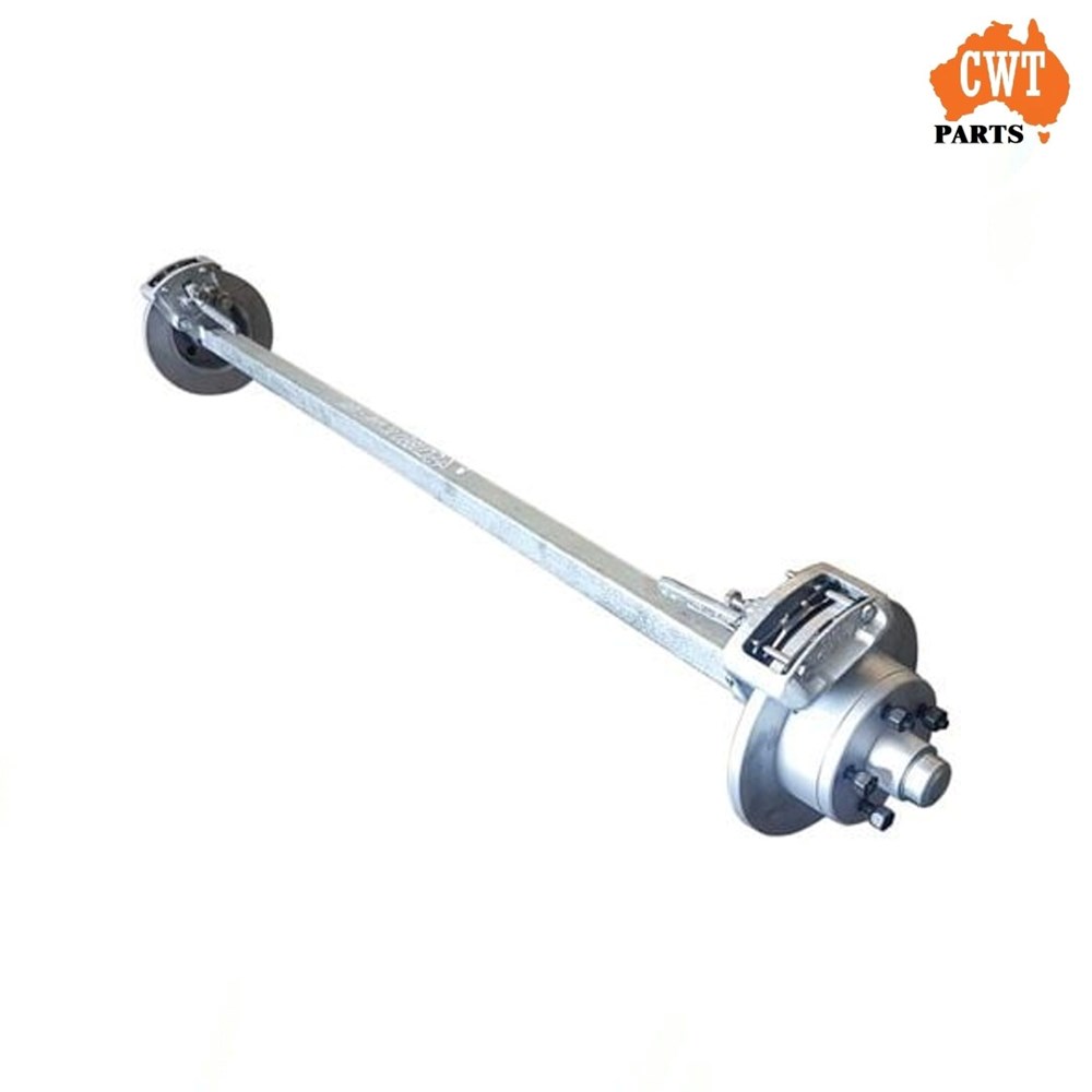 Hydrualic Disc Axle 40Sq, Complete with electric backing plate, Ford/Holden/ LC 10″ drums – LM bearings packed – 1000kg rated (NOTE: The bearings that come standard with the complete assembled axles are Chinese brand. Option to upgrade is below)