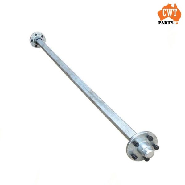 Lazy (Unbraked) Axle 40mm Square, Complete with Ford,/Holden/LC Hubs, LM bearings packed - 1000kg rated (NOTE: The bearings that come standard with the complete assembled axles are Chinese brand. Option to upgrade is below)