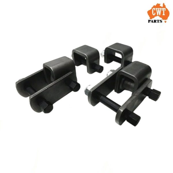 Eye to Eye Spring Hanging Kit (Single Axle) 6mm 9/16in N/Grs Pin (includes 6 x N/Grs Shackle Bolts & nuts, 4 x Shackle Plates, 2 x Hangers & 2 x Dumjacks with nylon bush))